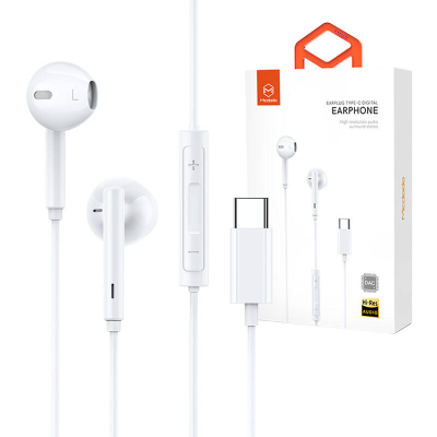 Kufje me kabllo Mcdodo HP-7500, USB-C, me mikrofon, të bardha