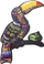 Puzzle druri PuzzleOK Tropical Toucan, 60 copa, A4, shumëngjyrësh