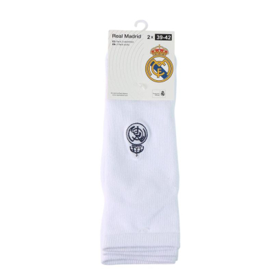 Çorape Real Madrid, set 2 palë, pambuk, të bardha