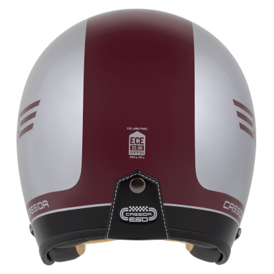 Helmetë moto CASSIDA ESO Jawa Panel, fiberglass, madhësia S, e kuqe argjendtë e zezë