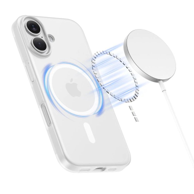 Kapak telefoni Tech-Protect MagSlim MagSafe për iPhone 17, matt, i bardhë
