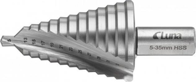 Stërvitje shkalle Luna Step Drill 5-35 mm, HSS, për metal dhe plastikë