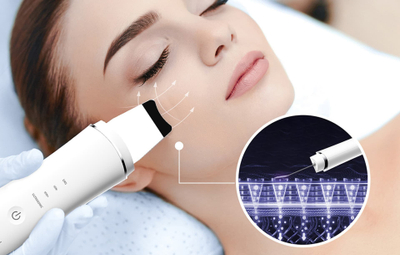 Уред за чистење лице ANLAN Skin Scrubber, ултразвучен, EMS лифтинг, IPX5, бел