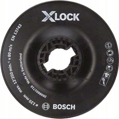 Disk mbajtës Bosch X-LOCK Hard 2608601716, 125 mm, për laps gërryes, i zi