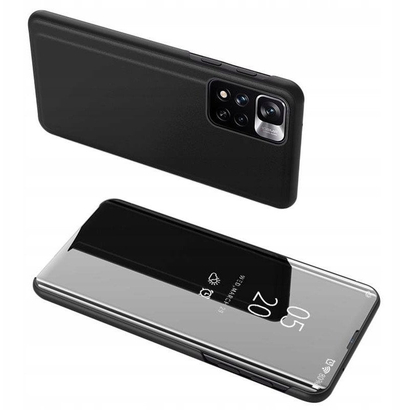 Mbulesë telefoni Clear View për Realme 10, kapak anësor, efekt pasqyre, e zezë