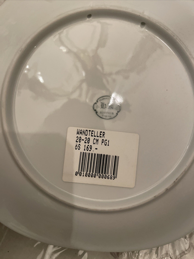 Pjatë dekorative Hassenpflug Vienna, porcelan, 20 cm, e bardhë me buzë me ar