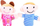 Set kukulla gishti Family ZA3970, 6 copë, pelush, shumëngjyrëshe