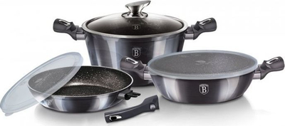 Set i tenxhereve Berlinger Haus BH-7052, 6 elemente, e zezë