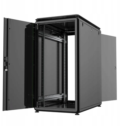 Derë e përparme rack Lanview RDLFP22U61BL, për raft 22U, e shpuar, e zezë