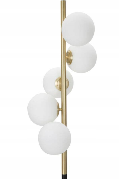 Lampë dyshemeje Glamy Dark, 160cm, metal edhe xham, e zezë