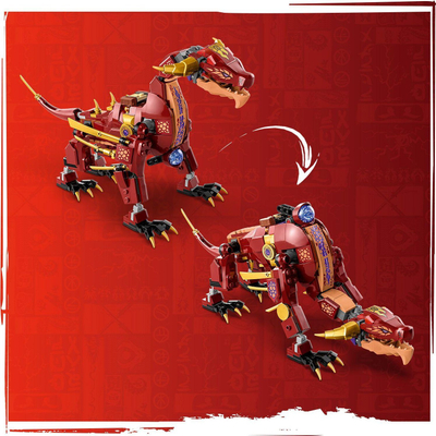 Set lodrash LEGO Ninjago Heatwave, Dragoi i Lavës që Transformohet 71793, 8+, i kuq