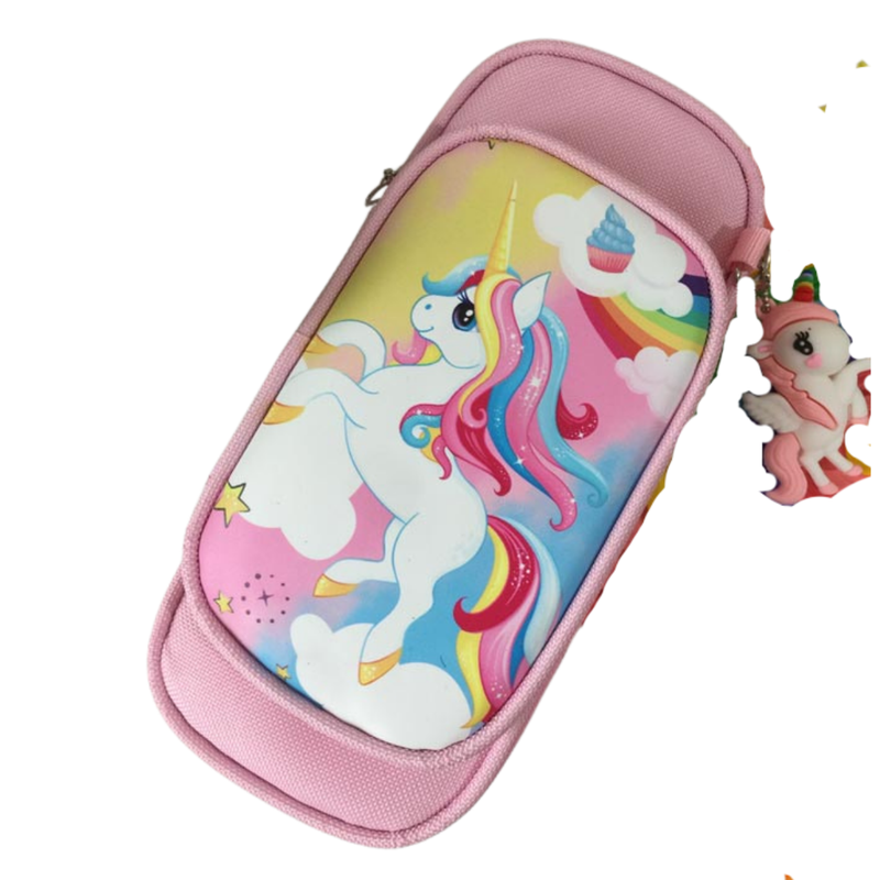 Çantë lapsash Promax Unicorn, 20x6x9cm, rozë