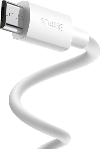 Kabllo USB Baseus USB A në micro USB, 1.5 m, 2.1 A, e bardhë