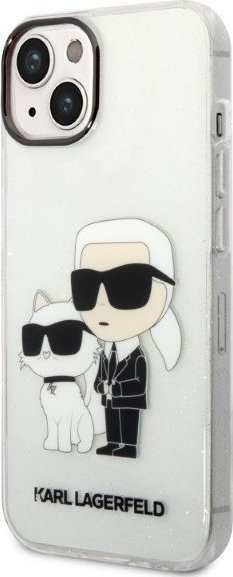 Mbulesë telefoni Karl Lagerfeld KLHCP14MHNKCTGT, për iPhone 14 Plus, e tejdukshme, me shkëlqim