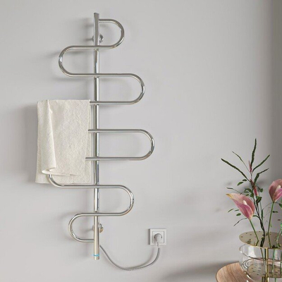 Radiator elektrik për peshqirë Kosser Liana 900×550, çelik inox, i kromuar