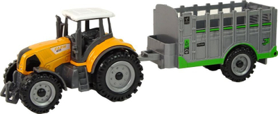 Set lodrash traktor me rimorkio Leantoys, 3 copa, metal edhe plastikë, shumëngjyrësh