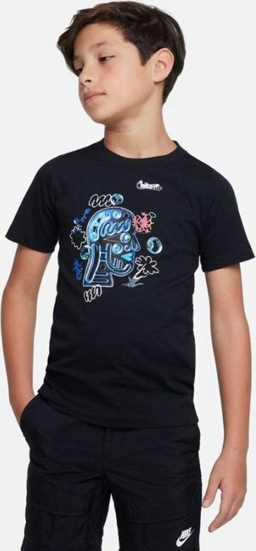 Bluzë sportive Nike Sportswear Jr DX9526-010, për kalamaj, me mëngë të shkurtra, e zezë