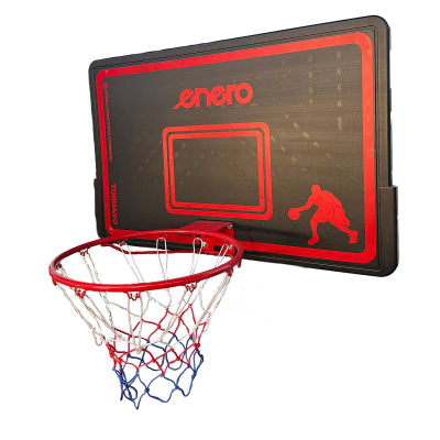 Tabla basketbolli Enero Tornado, 110x70cm, rreth 45cm, e zezë me të kuqe