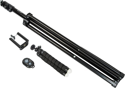 Tripod për telefon Blow BS18, set me 2 tripodë, mbajtës telefoni, i zi