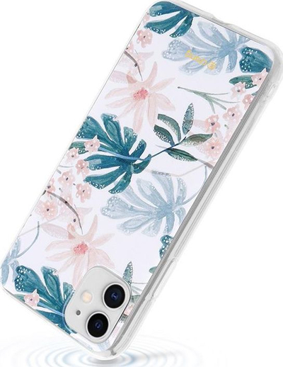 Mbrojtëse telefoni Crong Flower Case për iPhone 11, motiv lulesh, transparente me ngjyrë ari