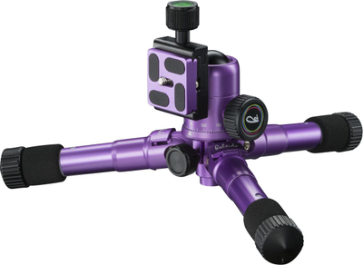 Tripod foto Mantona Kaleido Mini 21188, i vogël për tavolinë edhe udhëtime, me kokë top edhe pllakë quick release, lejla metalik