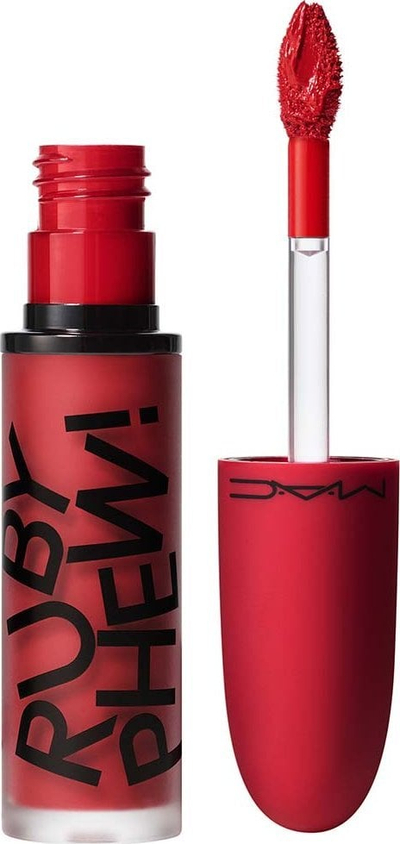 Течен кармин MAC Powder Kiss Ruby Boo, мат, 5ml, црвен