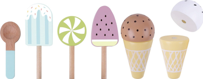 Lodër druri Wooden Toy, set akullore me qëndrim