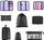 Set organizuesh udhetimi, 8 pjese, poliester Oxford, i zi