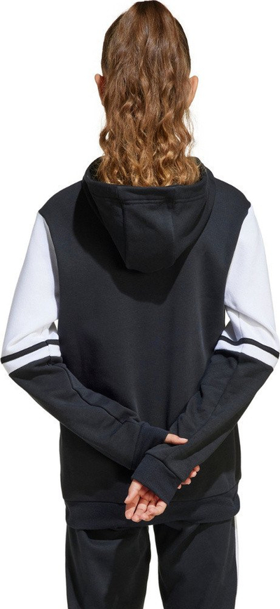 Bluzë me kapuç adidas Squadra 25 Sweat Jr JE2768, për kalamaj, poliestër dhe pambuk, e zezë
