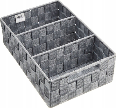 Kosh organizimi Wenko Adria Small, 32x21x10cm, plastik i gërshetuar, gri