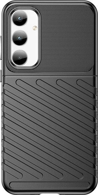 Maskë mbrojtëse Armoured Thunder për Samsung Galaxy A35, TPU i butë, kundra goditjeve, e zezë