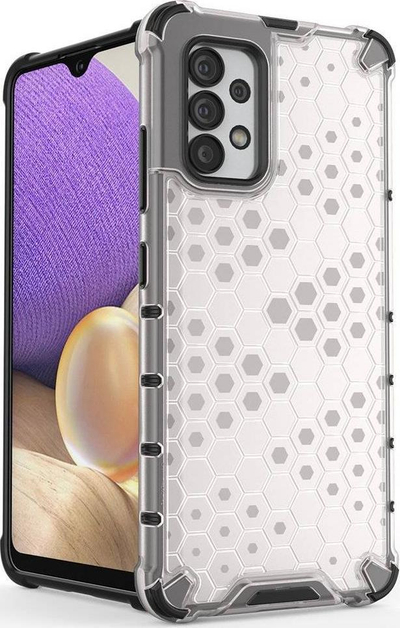 Mbrojtëse telefoni Honeycomb për Samsung Galaxy A03s, hibride TPU, anti–shok, e zezë transparente