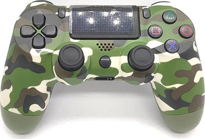 Gamepad Goodbuy Doubleshock PS4, Bluetooth, me dridhje, kamuflazh jeshil