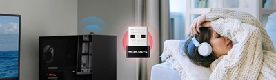 Bluetooth адаптер Mercusys MA530, USB нано, Bluetooth 5.3, црн