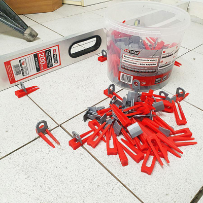 Sistem nivelimi për pllaka AWTOOLS 1.0 mm, 150 copë, plastikë
