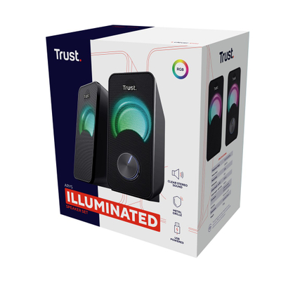 Bokse kompjuteri Trust Arys RGB 23120, USB, 3.5mm, të zeza