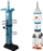 Set lodrash raketë Leantoys Rocket With Launcher, 15 pjesë, blu