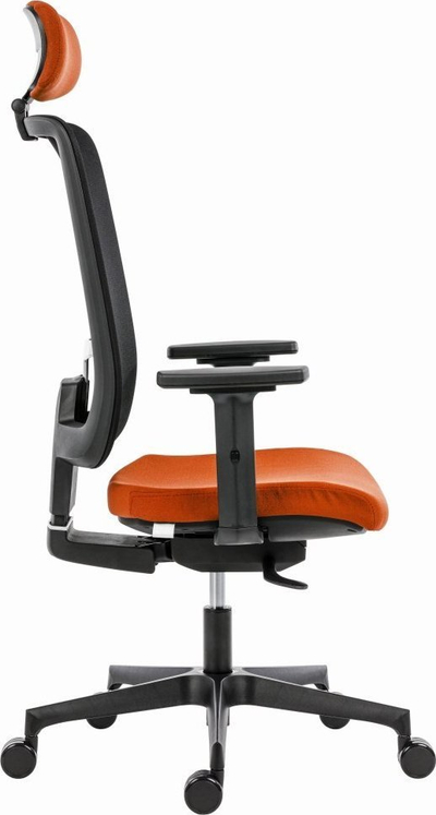 Karrige zyre Powerton Lucie ergonomike, me mbështetëse koke, portokalli