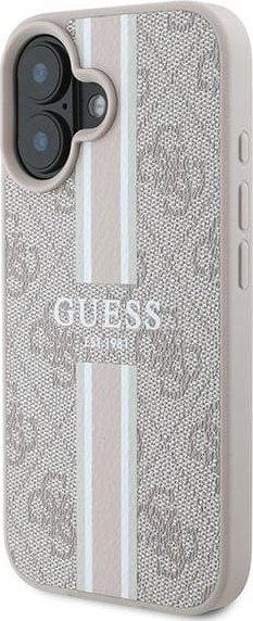Mbulesë telefoni Guess GUHMP16MP4RPSP, për iPhone 16 Plus, MagSafe, rozë me vija