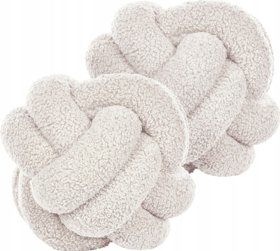 Set me jastëkë zbukurimi MALNI, bouclé, 19 x 19 cm, e bardhë