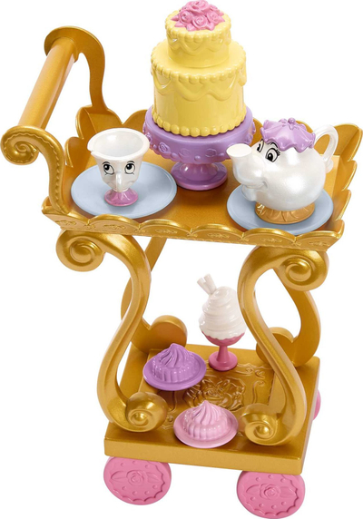 Kukull Mattel Disney Princess Belle HLW19, set me karrocë çaji, për fëmijë 3+