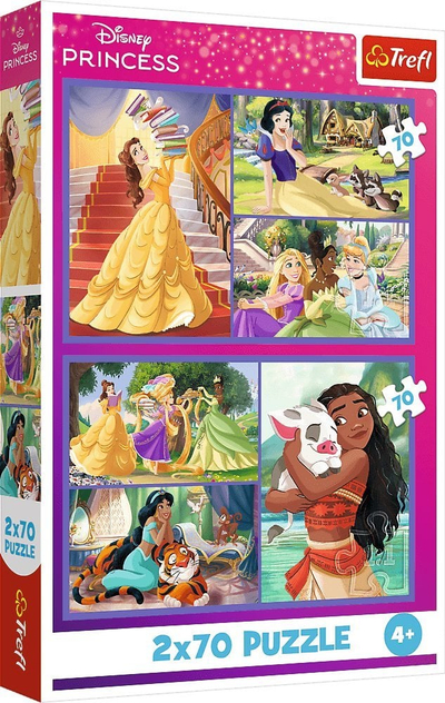 Puzzle Trefl Disney Princess, set 2 x 70 pjesë, shumëngjyrësh