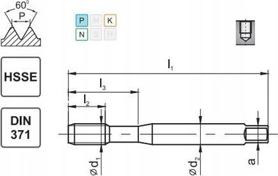 Gërshërë filetuese Fanar Tap 371-C, M10 LH 6H, HSSE, metalike