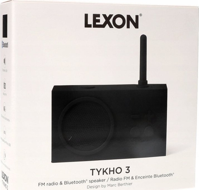 Radio portabël me Bluetooth Lexon Tykho 3, FM, wireless, e zezë