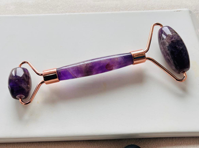 Roller masazhues Natural Amethyst, vjollcë