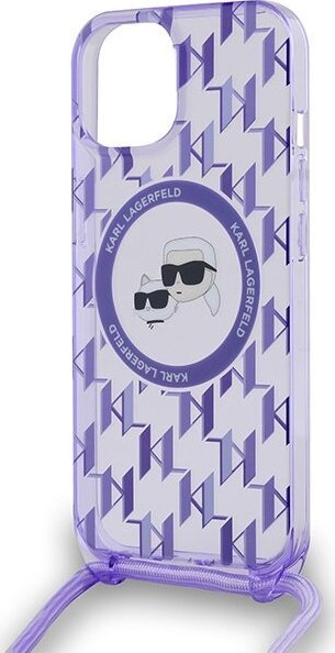 Mbulesë telefoni Karl Lagerfeld KLHMP15SHCKCKLCU, për iPhone 15 14 13 6.1", MagSafe, e vjollcë