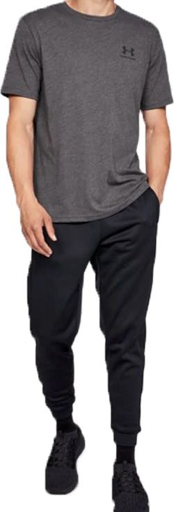 Bluzë sportive Under Armour Sportstyle Left Chest SS, për burra, pambuk, gri