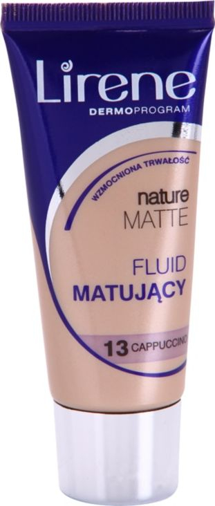 Fondatinë fytyre Lirene Nature Matte 13 Cappuccino, mbulim i plotë, 30ml