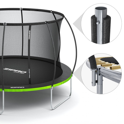 Trampolinë me rrjetë të brendshme Zipro Jump Pro Premium, 252 cm, e zezë