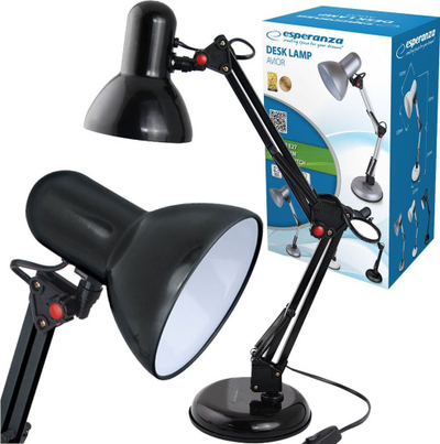 Lampë tavoline Esperanza ELD112K, për llambë LED E27 12W, e zezë